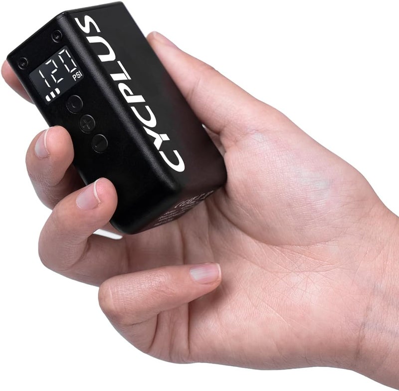 CYCPLUS AS2 PRO Tiny Bicycle Pump with Gauge, Max 120 PSI Electric Mini Pump, Auto Stop, with Presta and Schrader Valve for E-Bike, MTB, and Road Bike (2025 Updated Version) - Image 1